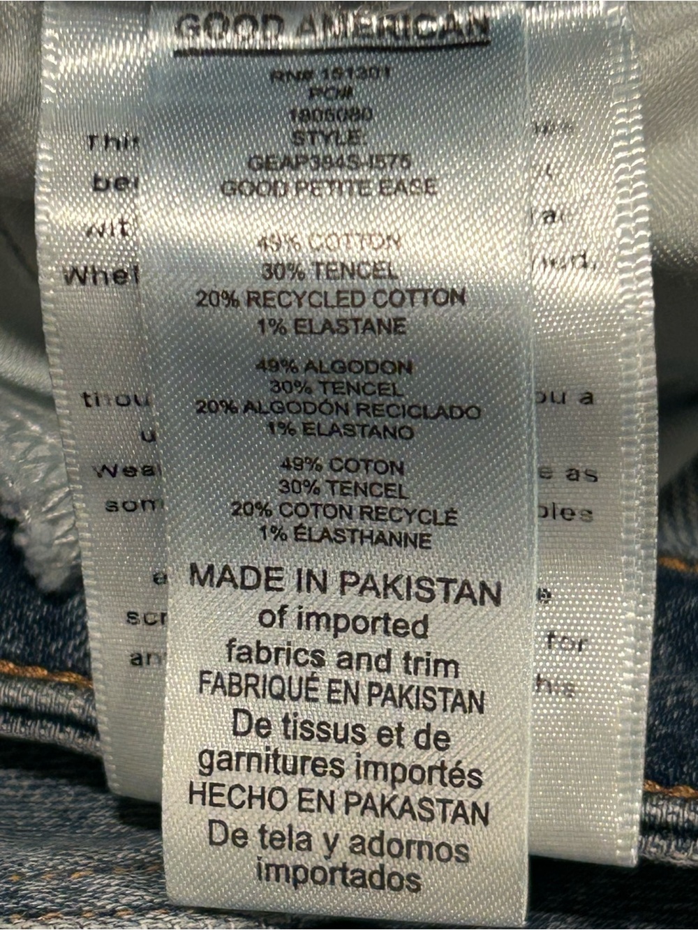 Good American Good Ease Relaxed Wide Leg Jeans Mid Rise Medium Wash Petite 6/28 - Picture 10 of 13